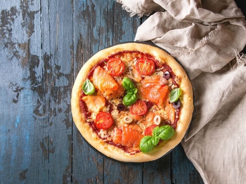 pizza au saumon