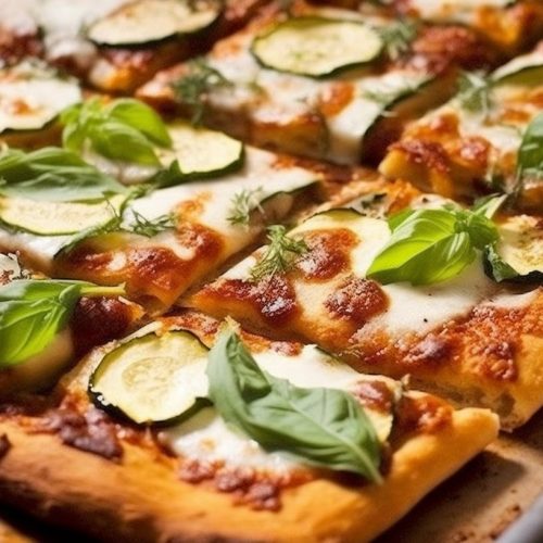 Pizza Courgettes Mozzarella maison