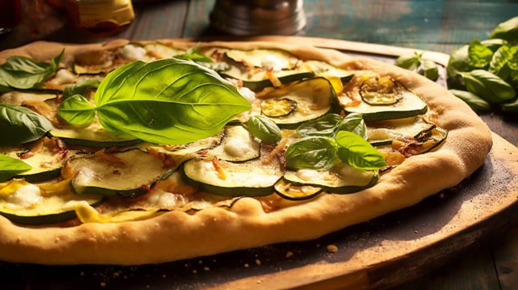 Pizza à la Courgette et au Basilic