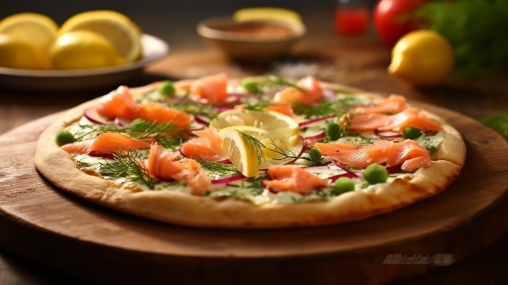 Pizza au saumon fumé et avocat