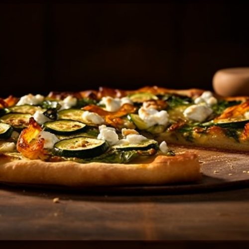 Pizza aux Courgettes Rôties et au Fromage de Chèvre