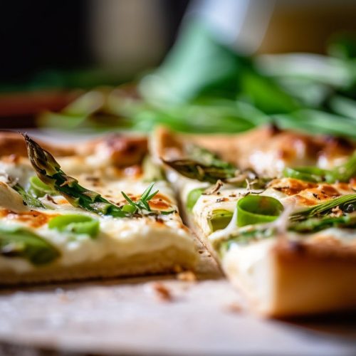Pizza blanche asperges